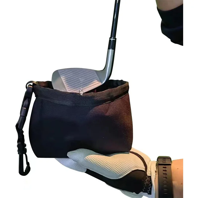 Waterproof Liner Detachable Clip Cleaning Bag Gifts Easy To Carry Golf Club Black Lightweight Compact Microfiber Cloth Portable