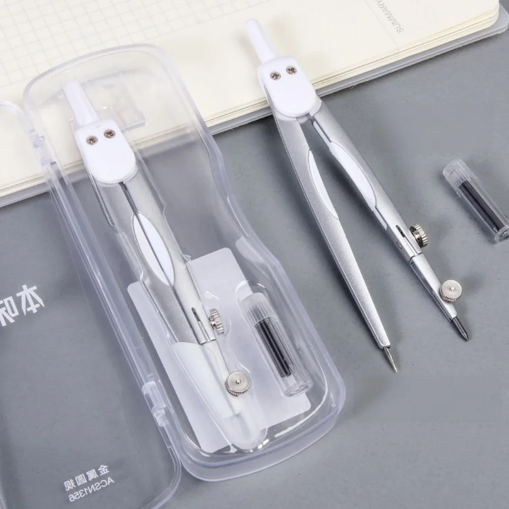 M&G Metal Compass Set Solid Color Compass with Replacement Pencil Leads and Storage Box Geometric Drawing Tool Students Supplies