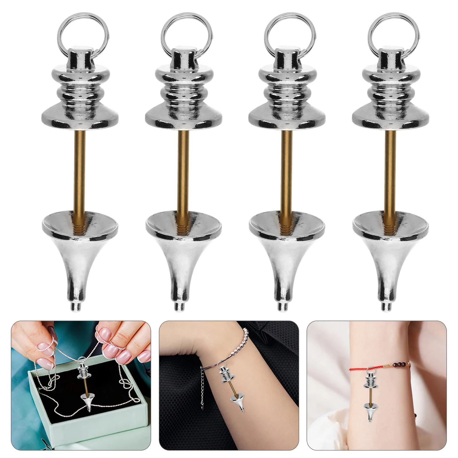 

6Pcs Copper Dowsing Pendulum Set Elegant Classical Contemporary Design Pendant Hanging Ornament Wealth Feng Shui Charm