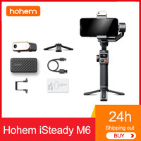 Hohem iSteady M6 3-Axis Handheld Gimbal Stabilizer Selfie Tripod for iPhone 14 pro AI Magnetic Full Color Video Lighting Kit