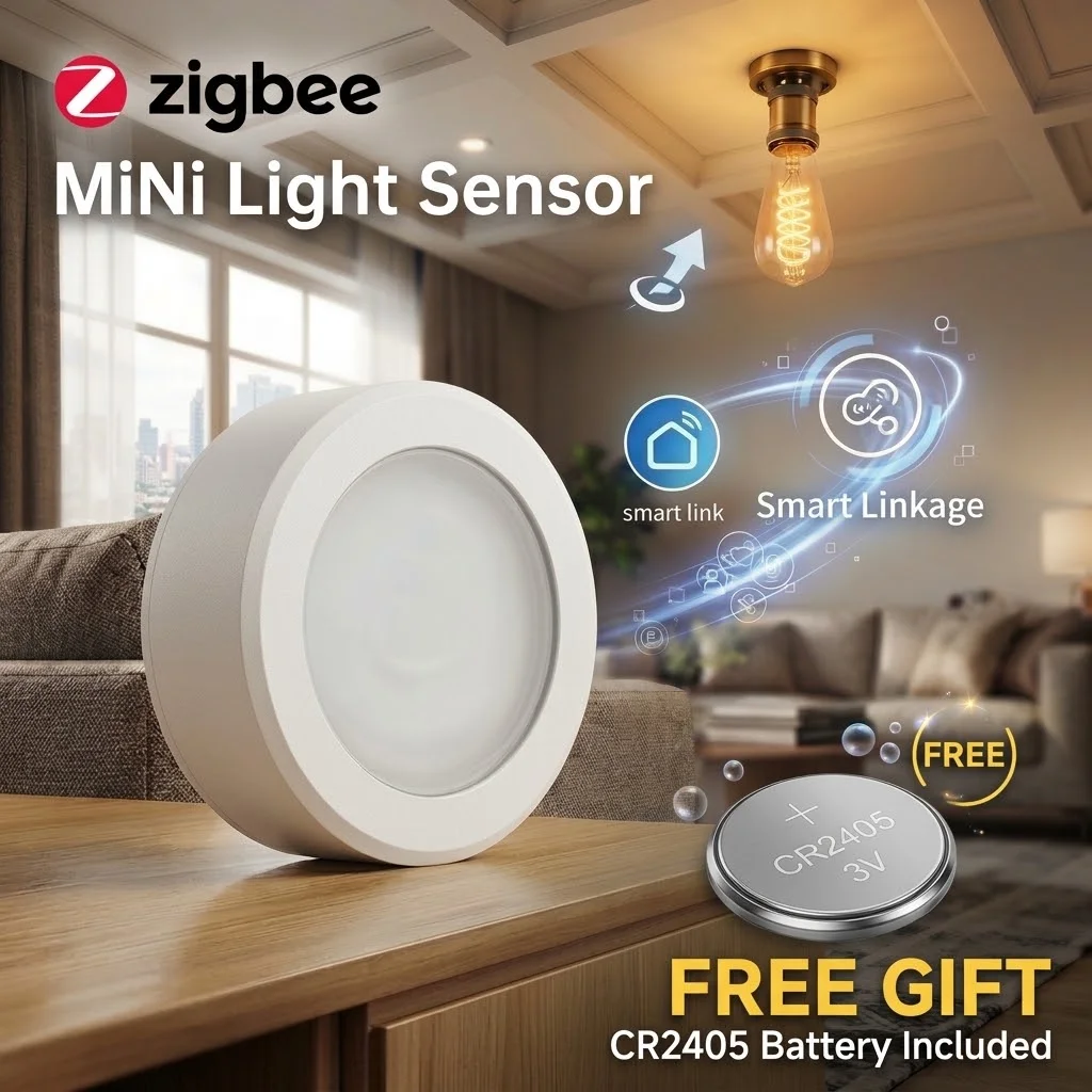 ZigBee Light Sensor Luminance Sensor Illumination Brightness Detector Home Automation With 2MQTT Tuya Devices Linkage