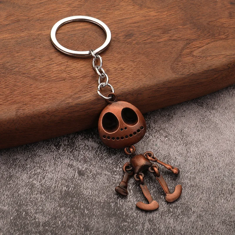 Simples cabeça fantasma simples metal chaveiro brinquedo bonito casal acessórios chaveiro saco pingente presente aniversário natal presente de halloween