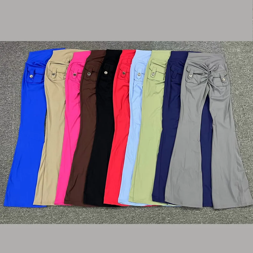 New Gym Flare Leggings Women Scrunch Bum High Waist Yoga Pants Shorts Tights Workout Legging Breathable Naked Feeling Elastic