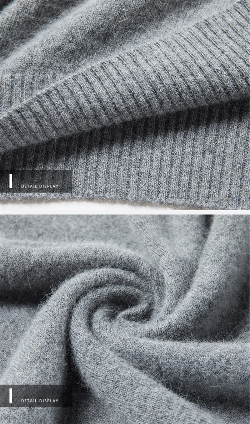 New Winter Men Woolen Sweater Warm Solid Color cashmere Inner lap Pullovers Mens Casual fashion Sweaters Turtleneck Knitwear