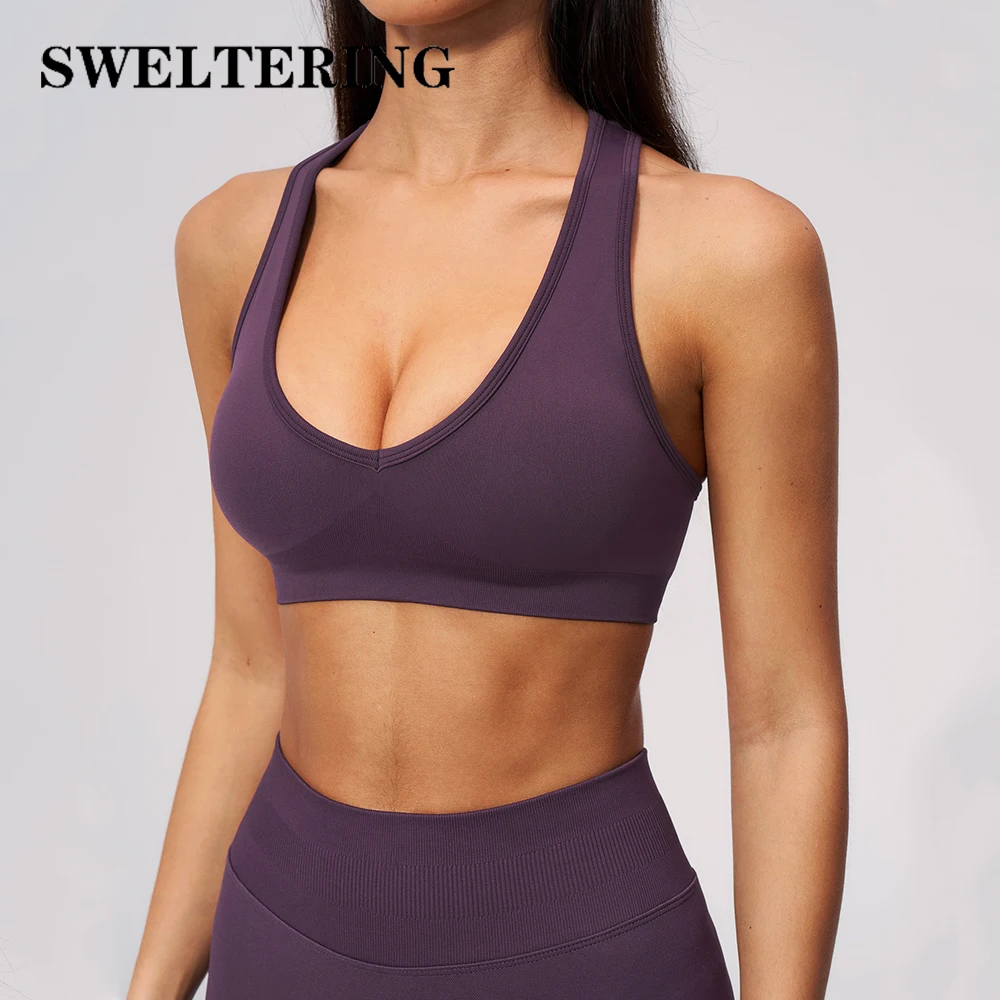Summer Seamless Yoga Bra Women's Breathable Sports Underwear Backless Push Up Pilates Yoga Bra Female Fitness Sports Crop Top