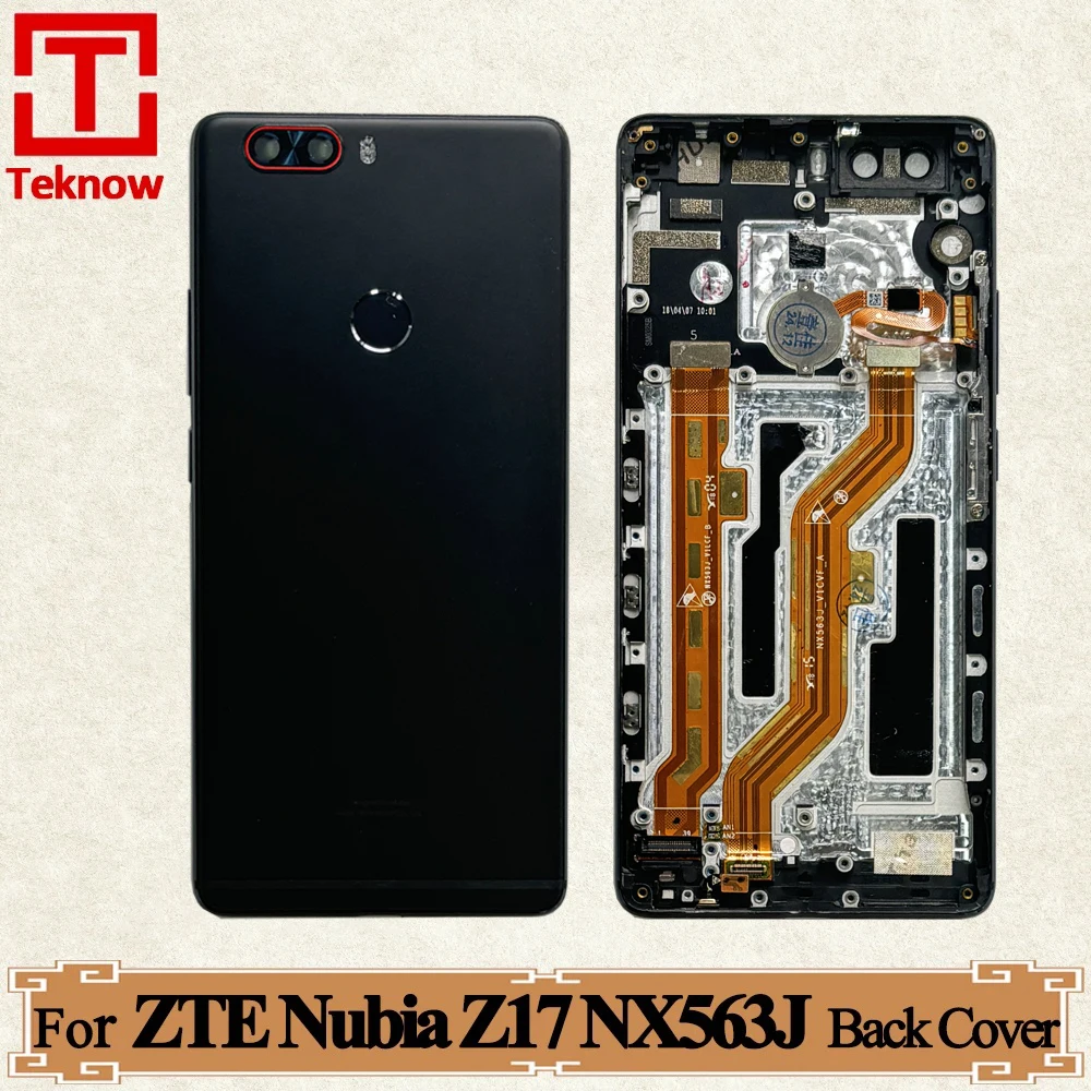 

100% оригинальная задняя крышка батарейного отсека для ZTE Nubia Z17 NX563J NX563H, задняя крышка батарейного отсека, корпус, детали заднего стекла с линзой