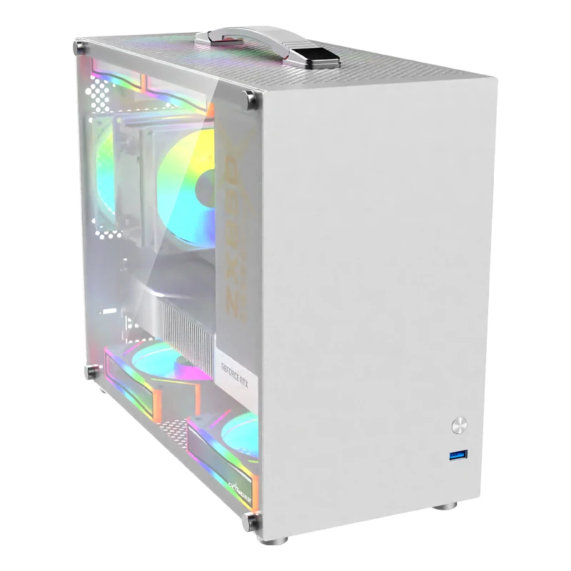 YueYing Portable Handheld Case Mini-ITX MATX Motherboard USB3.0 Desktop Mini Game Chassis SFX/ATX Power Supply