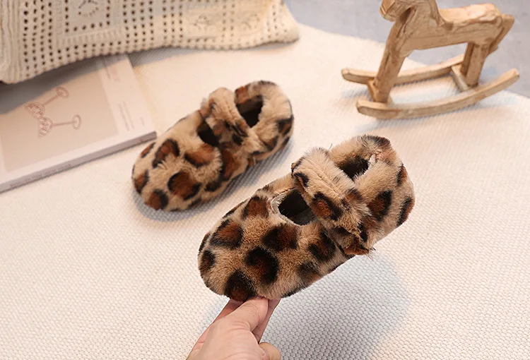 Kinder Warme Flache Freizeitschuhe 2027 Mode Herbst Winter Koreanische Leopardenmuster Plüschschuhe Plüsch Mädchen Baumwollschuhe – Detail 16