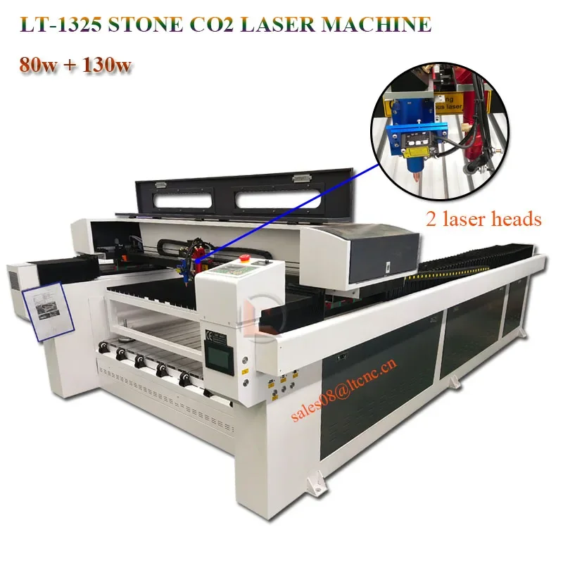 Stone co2 machine engraving machine 90w 80w 60w 1300x2500mm 2 sets wood paper leather cutting machine