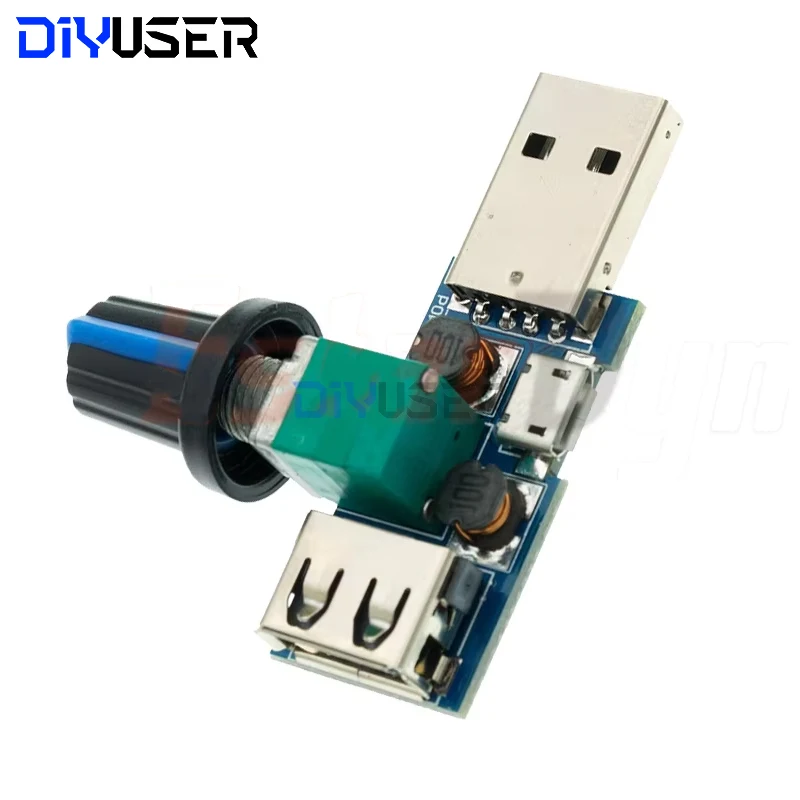 โมดูลควบคุมความเร็วพัดลม 5V PWM,มินิ USB DC Cooling Governor 4-Speed ​​ปรับสำหรับ PC Case 3D เครื่องพิมพ์เงียบ
