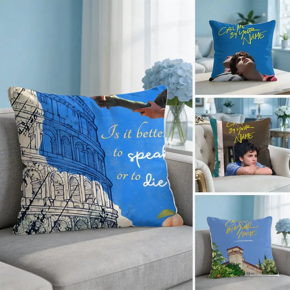 Movie C-Call Me By Your Name Cushion Cover Soft Short Plush Throw Pillow Cover Hidden Zipper Cutecore Sofa Bedroom Home Decor