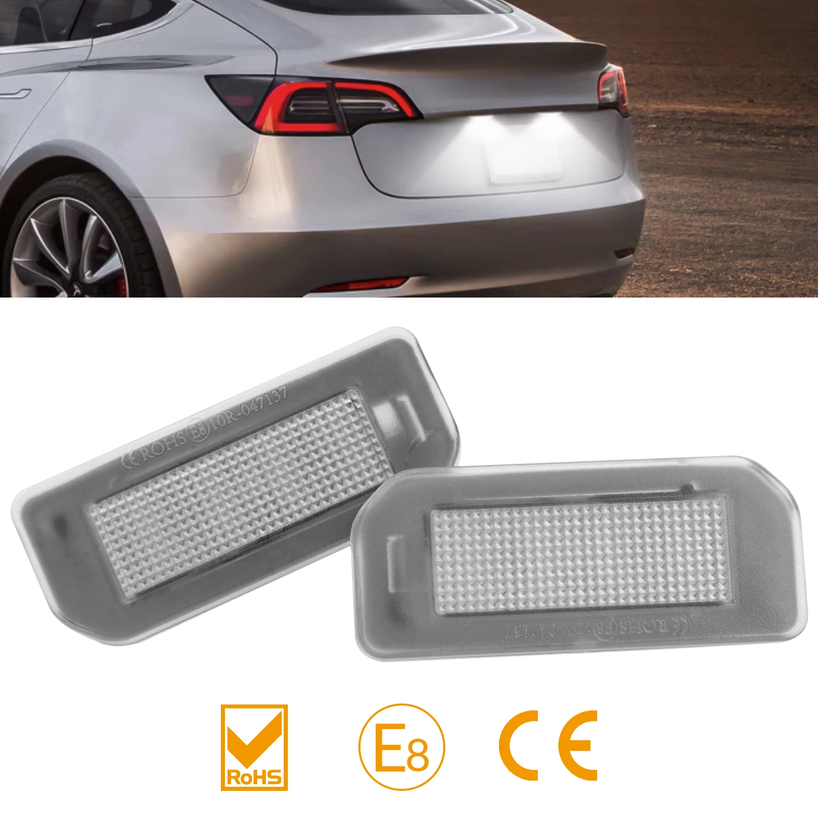 Éclairage de plaque d'immatriculation Canbus pour voiture, lampe de planificateur, accessoires de placement, blanc, 12LED, 12V, 2017 K, modèle 3 2020 et plus, modèle Y 6500 et plus