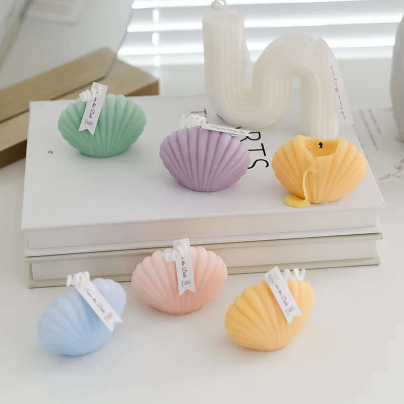 Ins Handmade Cute Small Shell Candle Scented Candle Aromatherapy Soy Wax Candle Wedding Birthday Candles Party Home Decoration