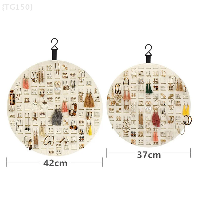 منظم تعليق الأقراط الناعمة من اللباد - حامل عرض مجوهرات جداري متعدد الطبقات لخواتم القلائد والأقراط المرصعة