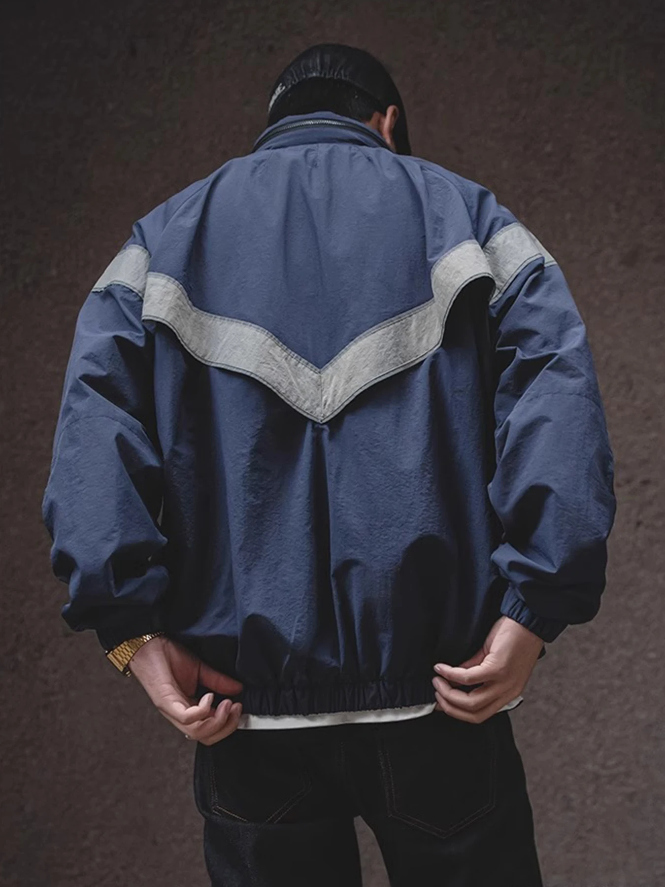 Lässiger Herren-Sportanzug für Herbst und Winter, reflektierende, schnell trocknende, lockere Jacke und lange Hose, 100 % Nylon