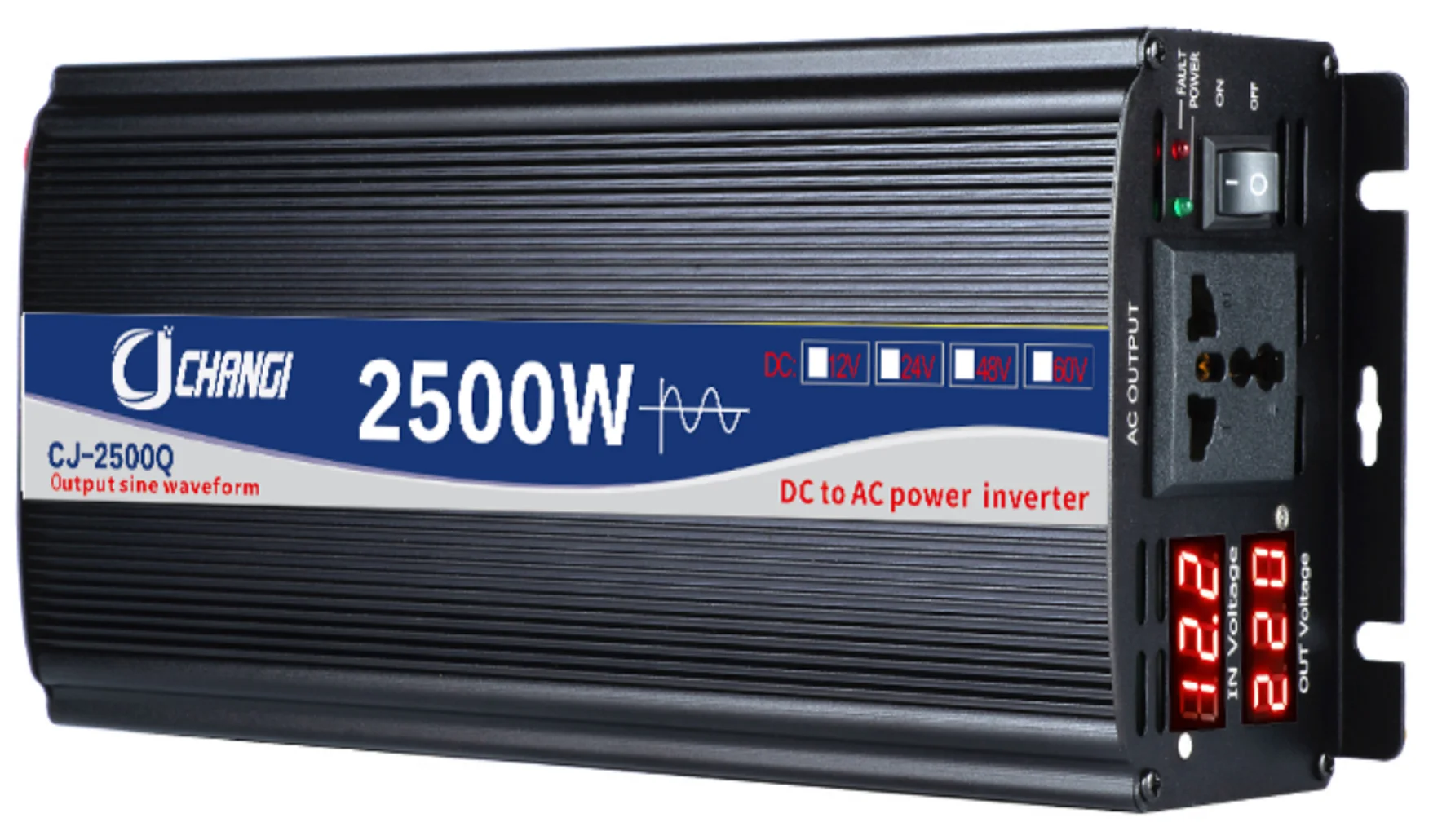 

2500W DC48V to AC 220V Vehicle inverter/ charger, pure sine wave , suitable for 12V/24V/48V/60V batteries optional