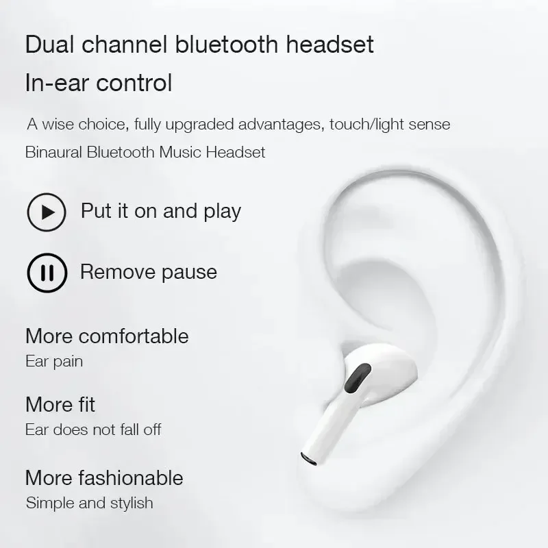 TWS Pro4 Bluetooth Earphones Wireless Headphones Mini Sports Headset Earbuds Music Earpieces For iPhone Xiaomi Huawei Redmi image 2