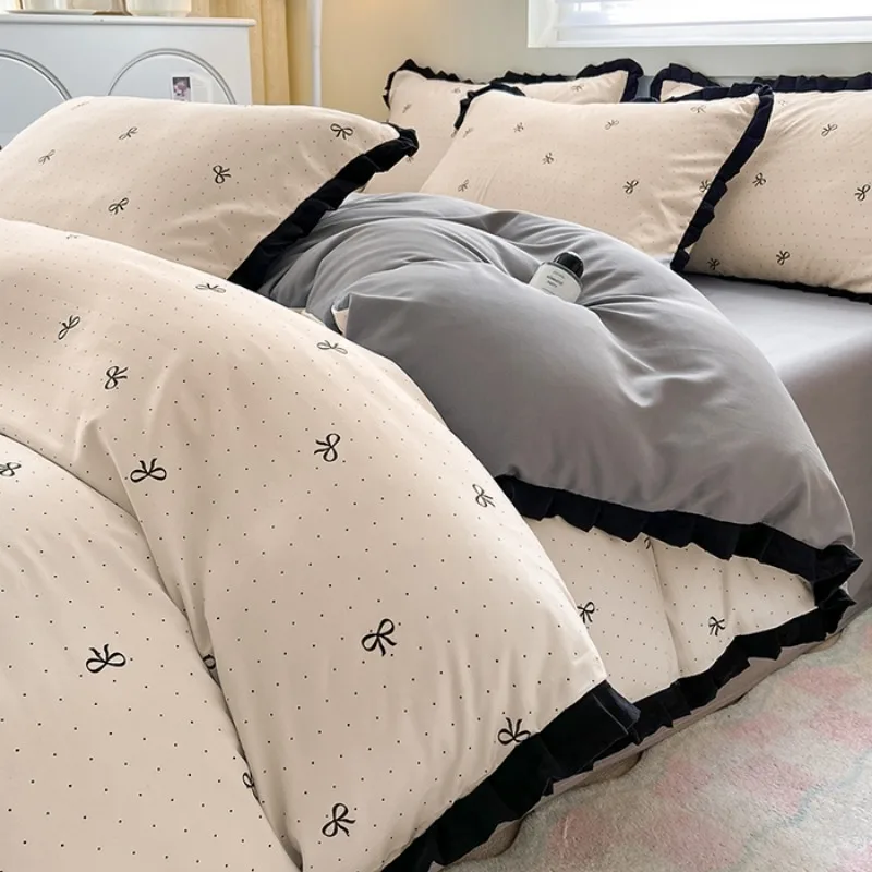 Spring and summer new printed quilt cover French lace single quilt cover single piece bedding, no sheets and pillowcases