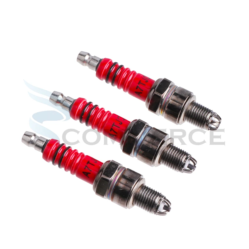 A7TC A7TJC 3 Electrode Sparks Plugs for GY6 50cc-125cc Moped Scooter ATV Quads Motorcycle small engine Accessories