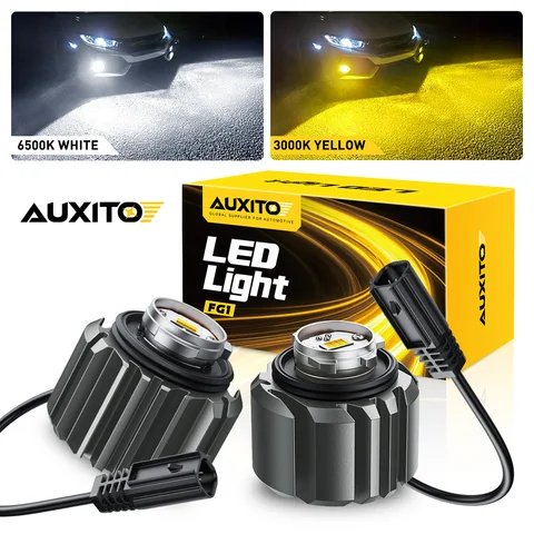Светодиодные противотуманные фары AUXITO L1B DRL Canbus 80W 16000LM 3000K 6500K, лампы 7035CSP для Toyota Honda 12V, без ошибок, 2 шт.