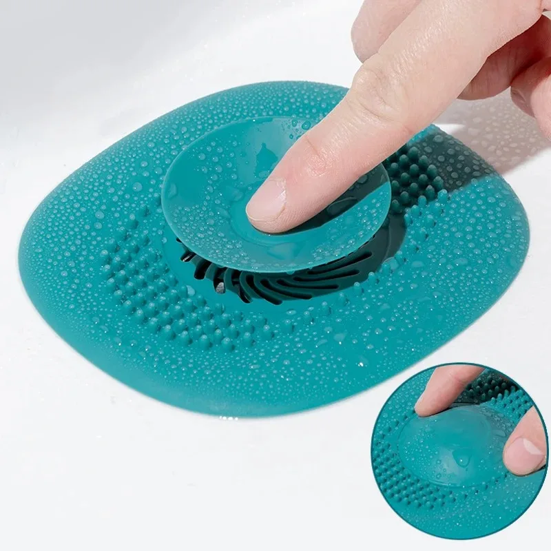 Bathroom Hair Catcher Stopper Shower Floor Drain Cover Filter Deodorant Anti-clogging Kitchen Sink Plug Drain Strainer 2Pcs