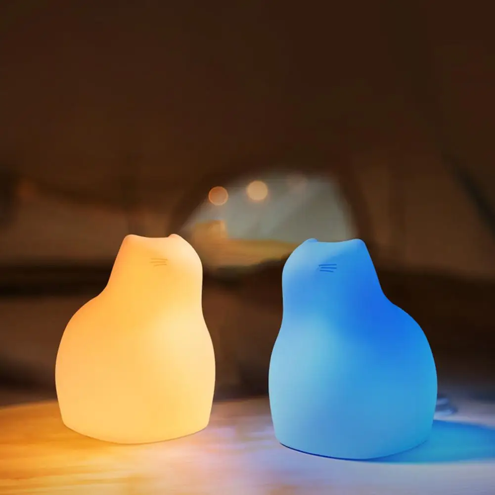 Kitty Cat Night Kawaii Lamp 16 Colors Light USB Rechargeable Lights With Remote Control For Kids Baby Room Toddler