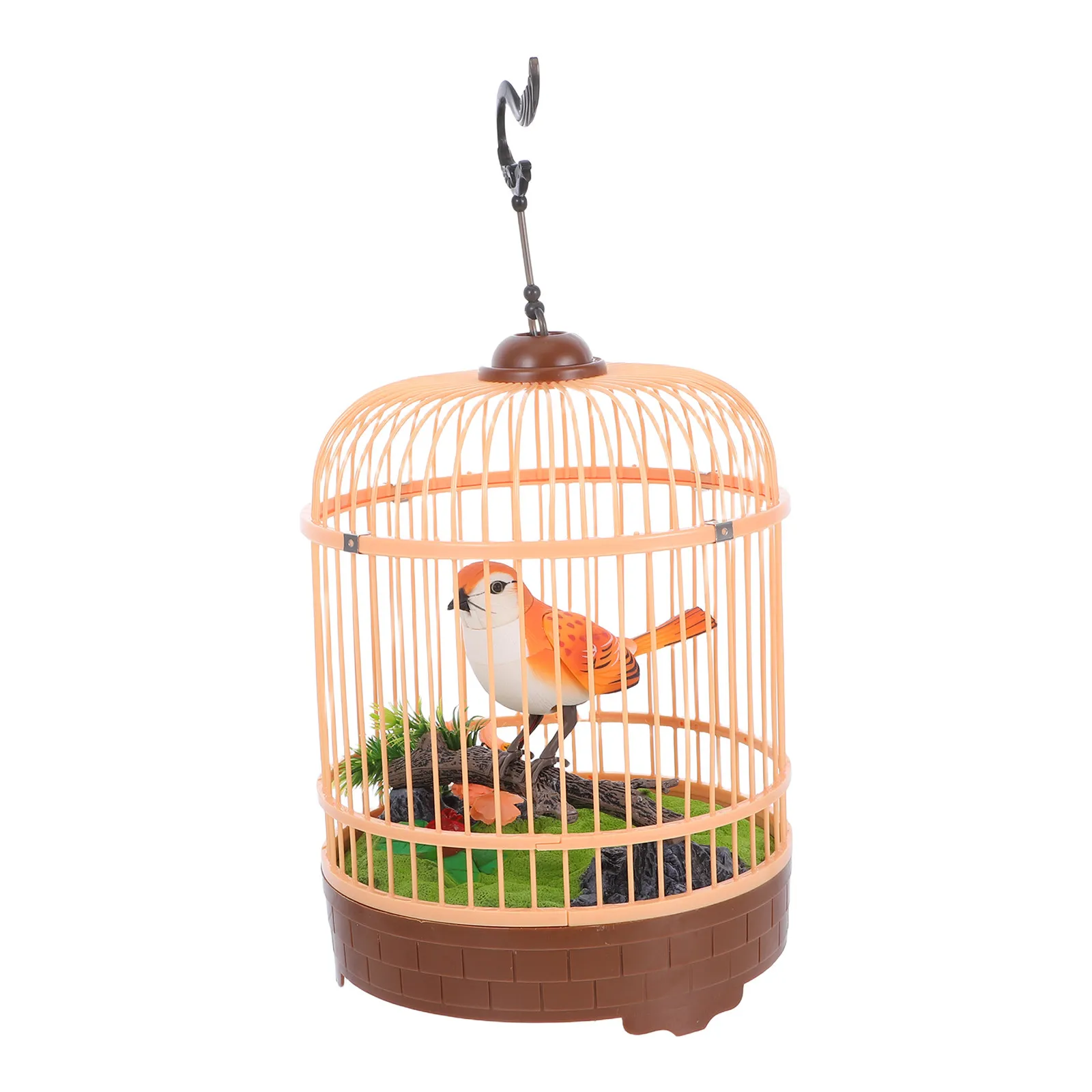 Voice Activated Birdcage Toy Interactive Chirping Fluttering Bird with Realistic Sounds for Kids Toddlers