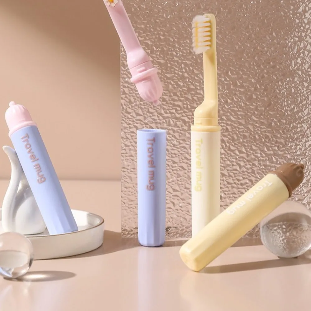 

Plastic Folding Toothbrush Mini Lightweight Soft Bristle Toothbrush Convenient Adults Children Tooth Brush