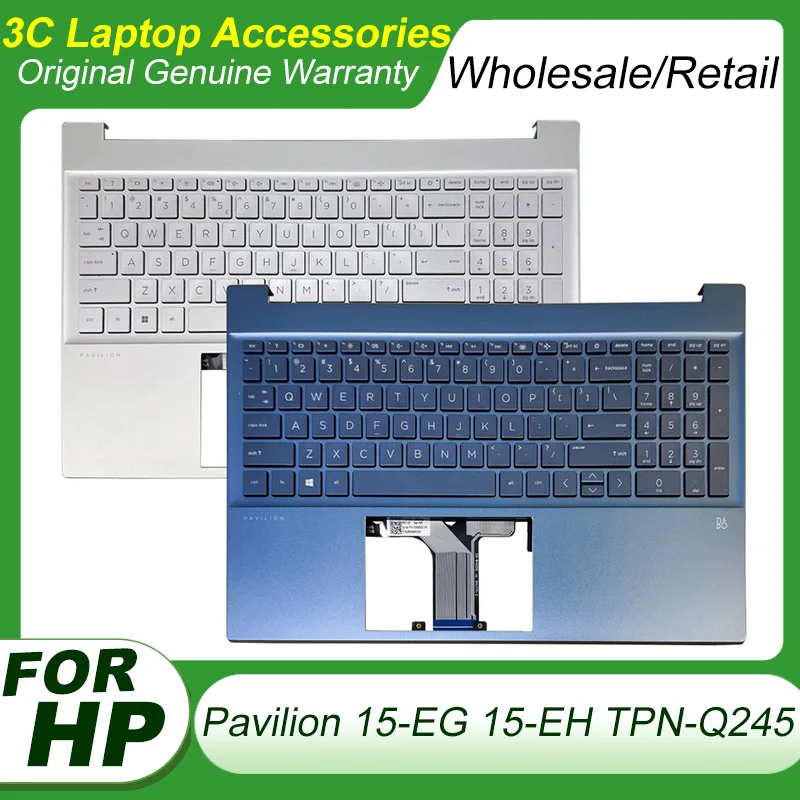 

Original Keyboard for HP Pavilion 15 15-EG 15-EH TPN-Q245 TPN-Q246 2021 Laptop Palmrest Upper Case Keyboard Backlight M08920-001