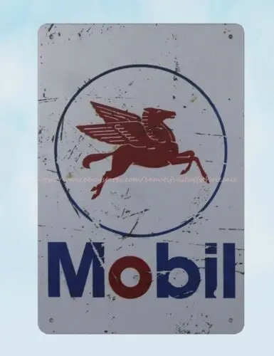 buy art prints Mobilgas Mobiloil Pegasus Flying Horse metal tin sign