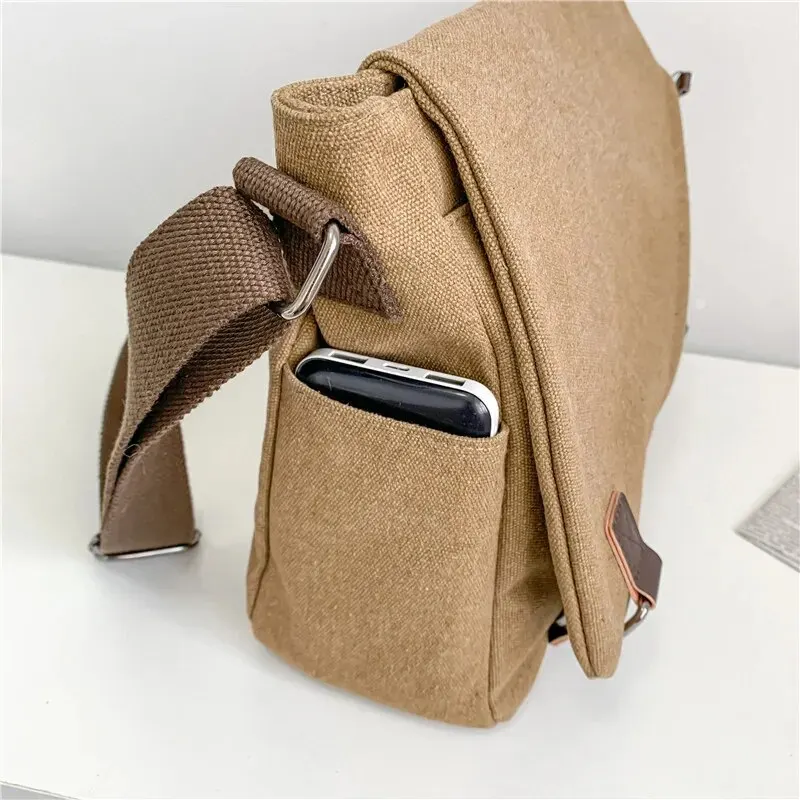 Men Briefcase Crossbody Shoulder Bags Male Messenger Bags Boy Canvas Bags for Travel Business Books School Casual Black