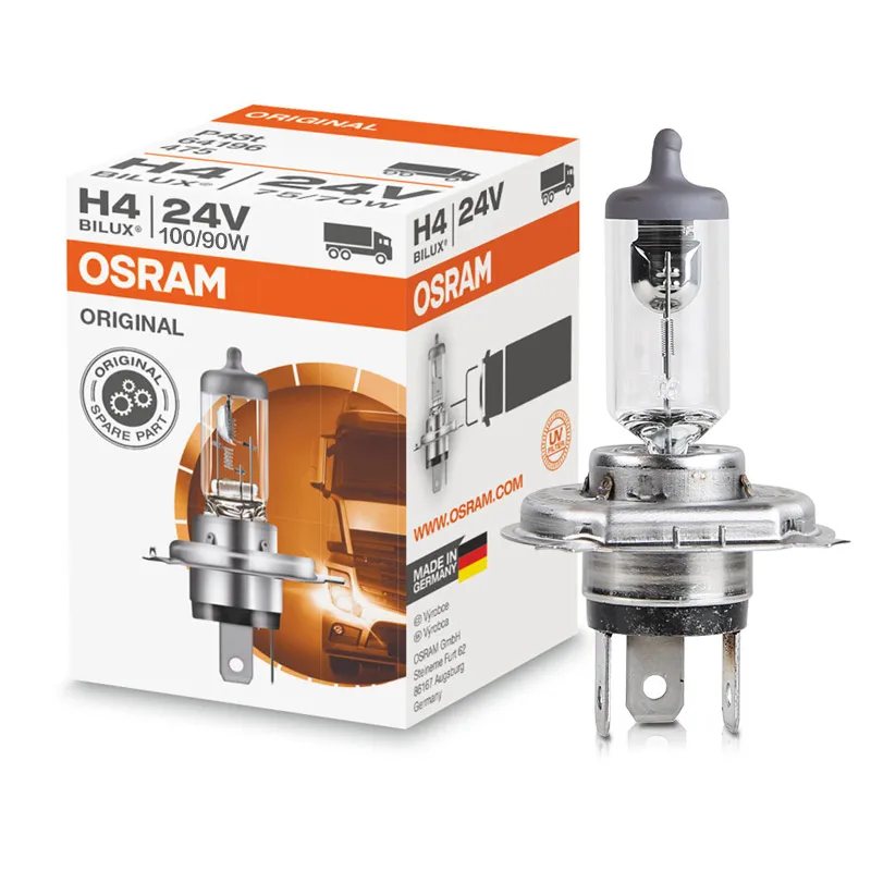 10PCS OSRAM 24V H4 100W Original Headlight Lamps 62248 P43t Trucks Bus Halogen Bulbs Low Beam High Beam Super Bright 3200K