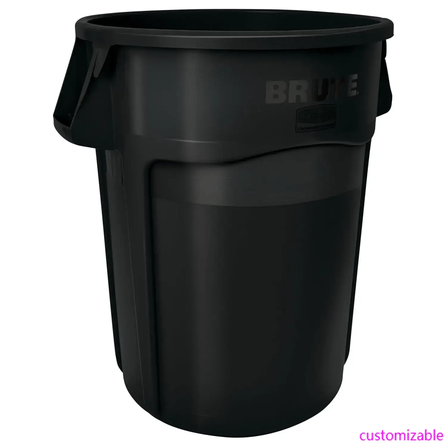 

BRUTE Heavy-Duty Round Trash/Garbage Can with Venting Channels 44 Gallon Black Waste Container for Landscapers/Construction