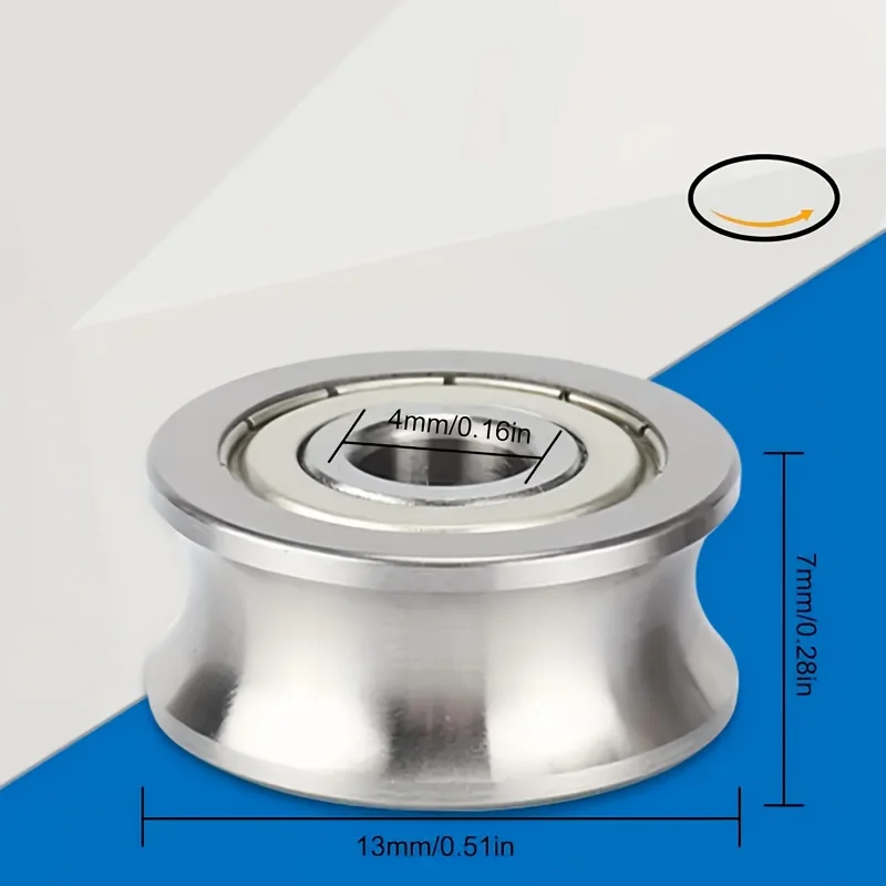 10X of high-temperature resistant ball bearings, carbon steel U-shaped grooves, suitable for guide rail pads and motion systems
