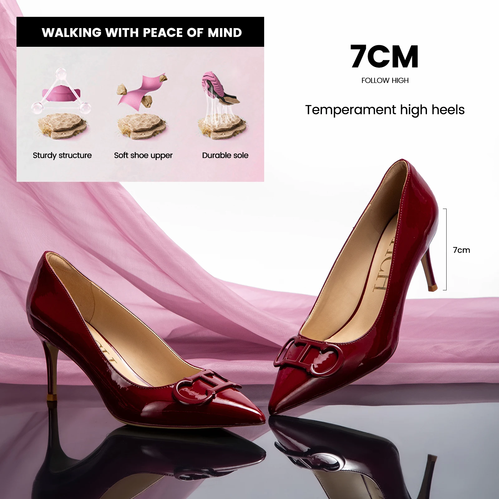 بلون النمط الكلاسيكي الجديد المرأة حذا فردي للسيدات ريترو بسيط صنعة بديعة تنوعا المرأة أحذية عالية الكعب #4