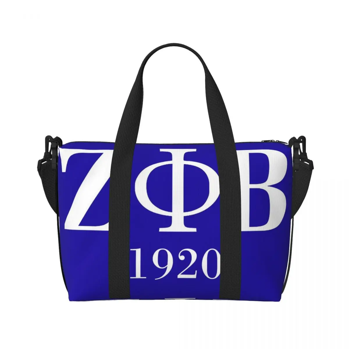 Custom Zeta Phi Beta Sorority Logo Grocery Tote Shopping Bags Women Large Capacity Greek Letter 1920 Gym Beach Travel Bags