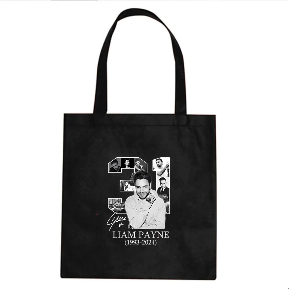 Liam Payne Tribute tote bag 1993-2024 RIP 31 Merch Fans Gift Canvas Shoulder Bag Large Capacity Shopping Bag Reusable