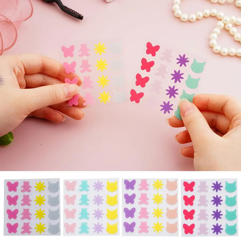 1 Sheet Colorful Acne Patches Cute Star Heart Shaped Acne Removal Sticker Invisible Patch Cover Treatment Skin Pimple Acne C9u6