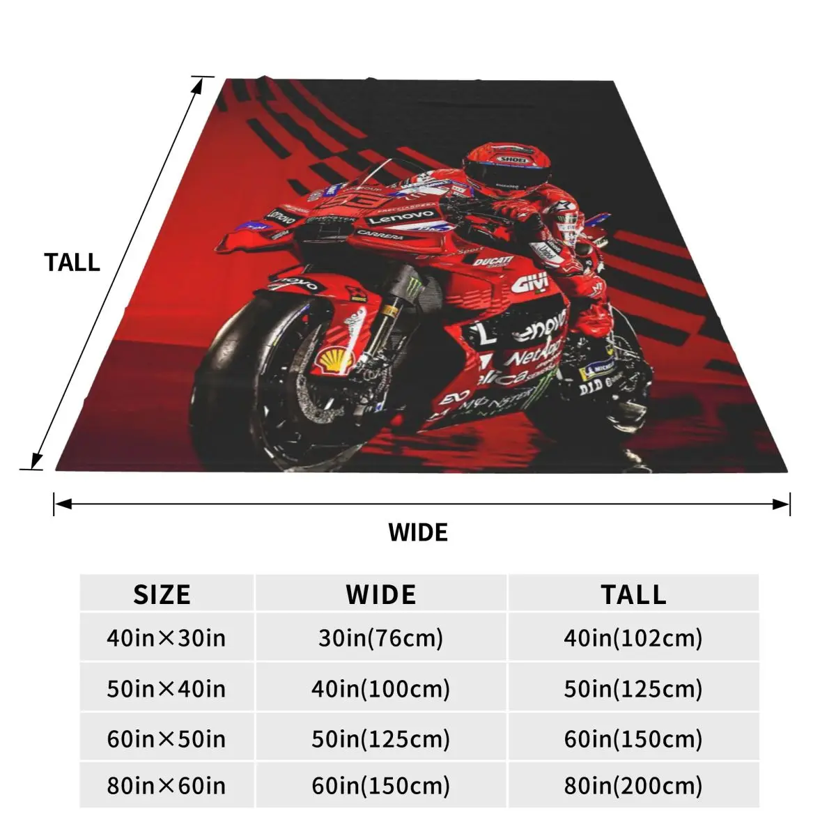 Motorcycle Racing Marqueze Blanket Soft Warm Flannel Throw Blanket Cover for Bed Travel Home Sofa
