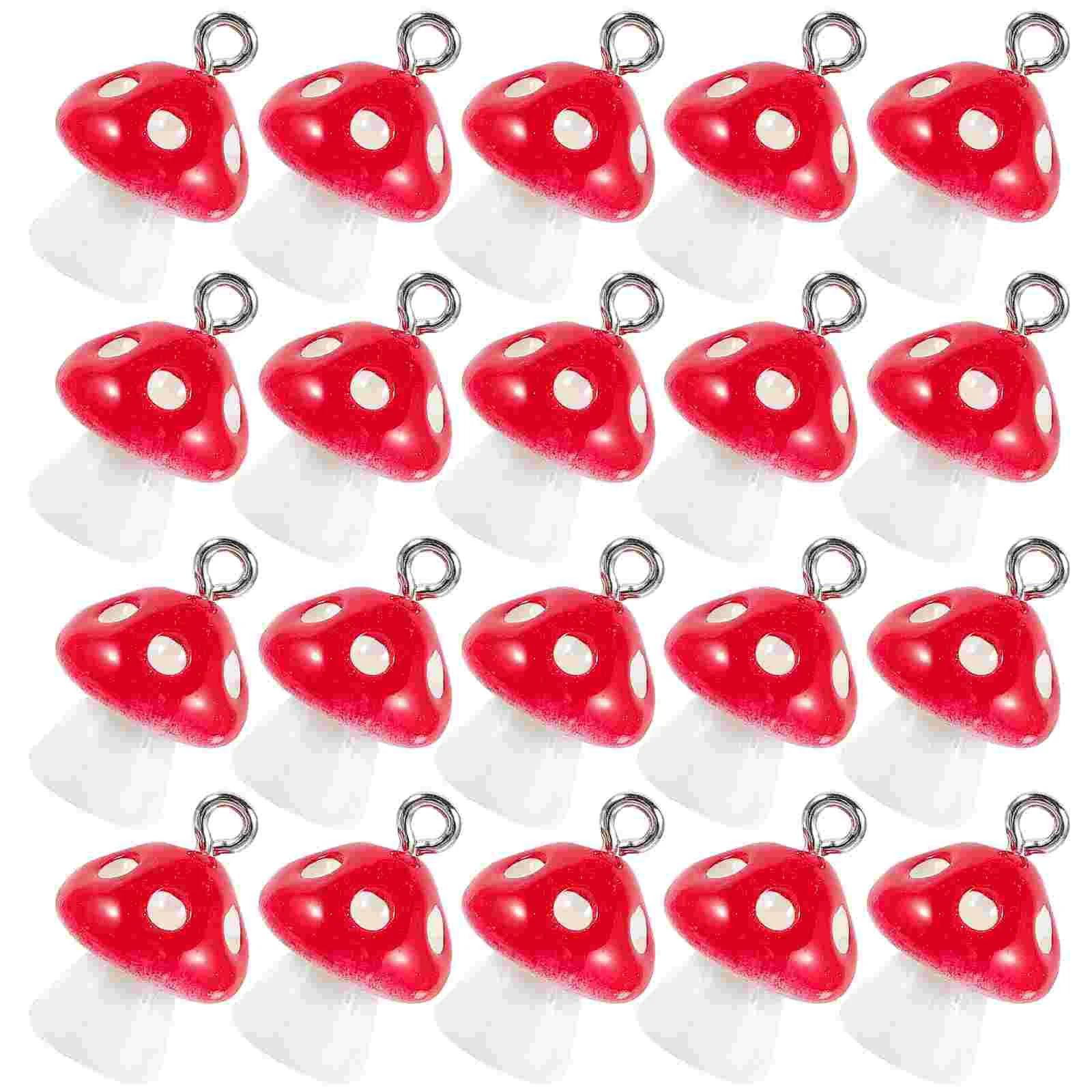 

30 Pcs Pendant Charm Jewelry Making Pendants Mushroom Necklace Miniature Fashion Child