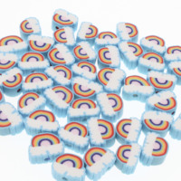 30/50/100pcs 10mm Clouds Rainbow Beads Polymer Clay Beads Loose Spacer Beads For Jewelry Making DIY Bracelet Accessories