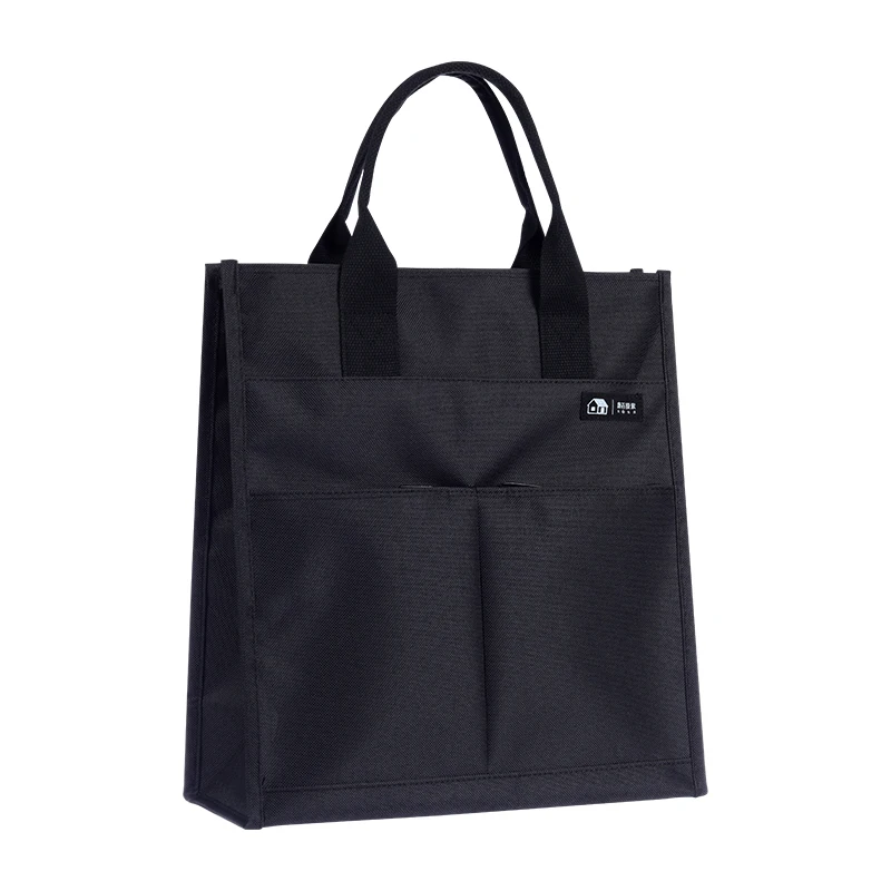 KOBEST Vertical / Horizontal Casual Three-zipper Stereo Tote Bag Hand Document Business Storage Thick Canvas