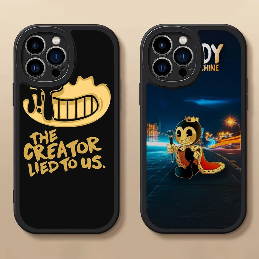 Чехол для телефона Game B-Bendy и I-Ink M-Machine, защитный чехол для iPhone 14, 15, 11, 12, 13, X, XR Pro MAX Plus, мягкая кожаная накладка на заднюю крышку объектива