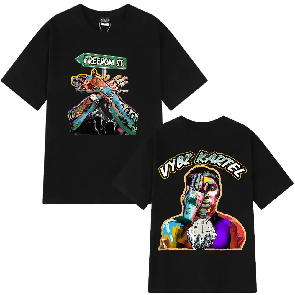 

Rapper Vybz Kartel 2025 New Album Graphics Fashion Clothing T Shirts Men's Hip Hop T-shirts High Quality Cotton Harajuku T Shirt