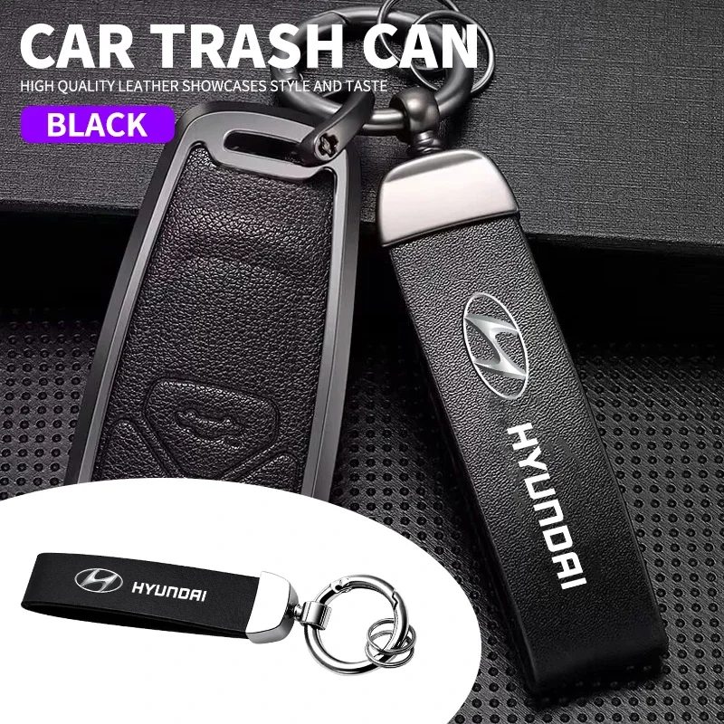 

Leather Car Keychain Key Chain Ring Key Holder Accessories For Hyundai Santa I30 IX35 Encino KONA Solaris Azera Grandeur Elantra