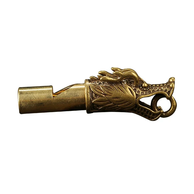 High Quality Retro Faucet Skull Pure Copper Whistle Brass Outdoor Keychain Pendant Wild Survival Whistle Soccer Referee Whisle