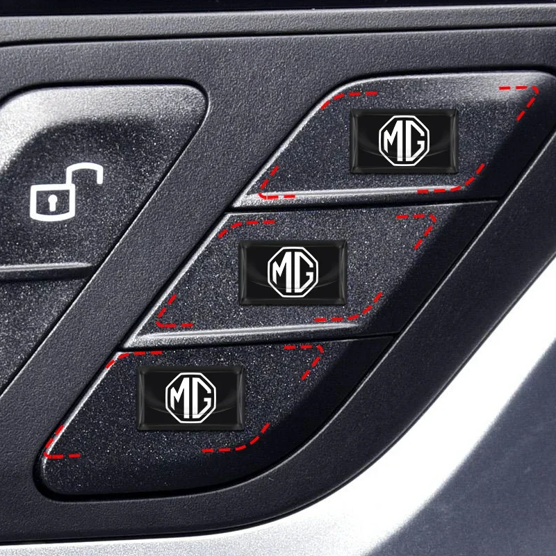 10Pcs Carbon Fiber Steering Wheel Badge 3D Stickers Interior Styling Decals for MG ZS HS MG3 MG4 EV MG5 MG6 MG7 GT Pilot