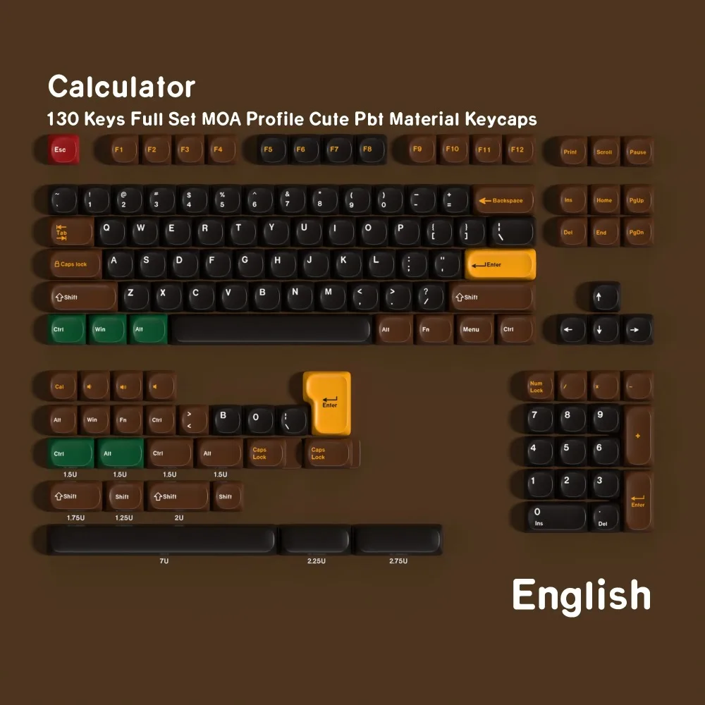 MOA PBT Keycaps UK German Korean French Abnt2 Keycap Brown Dark Gray Dye Sub For Mx Switch Mechanical Keyboard ISO Layout ANSI
