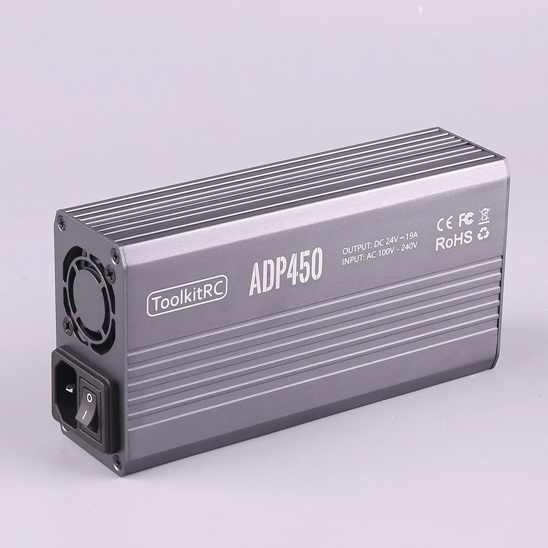 ToolkitRC ADP450 19A Model Airplane Charger 450W Power Supply XT60 Plug 24V Power Adapter for RC Plane