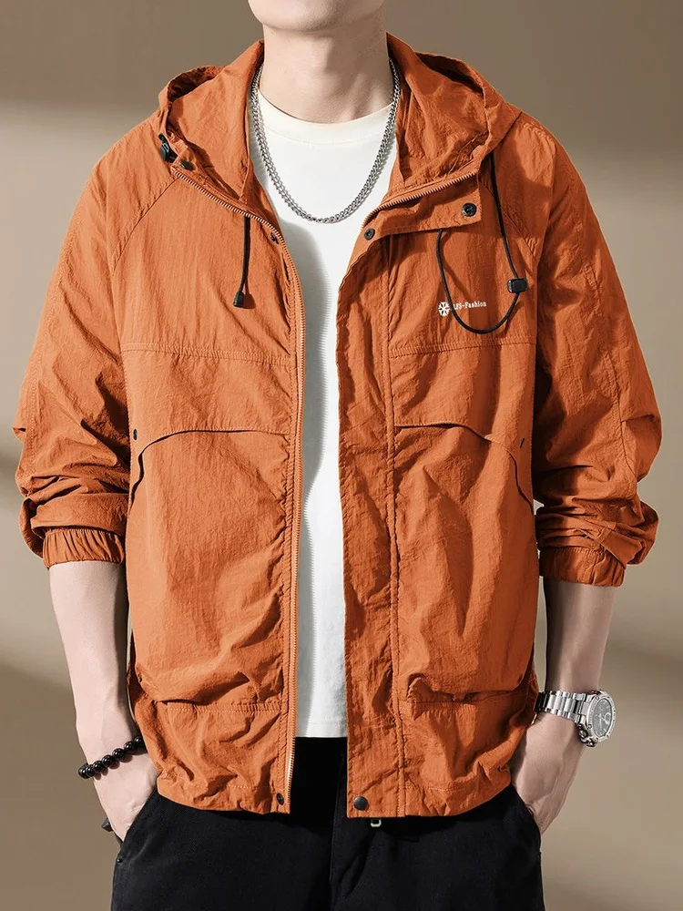 سترة صيفية خفيفة الوزن للرجال من الحرير الجليدي للحماية من الشمس، معطف للصيد في الهواء الطلق بإحساس بارد وحماية من الأشعة فوق... #1